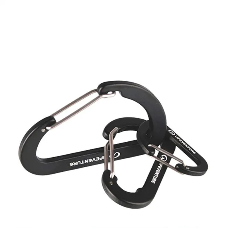 Lifeventure Karabiners 3 Pack in Black